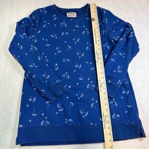 Lands' End Blue Sweatshirt with Floral Accents